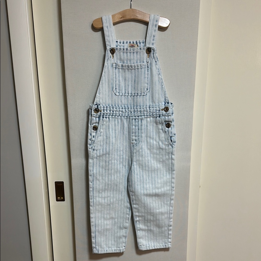 Faherty Light Blue Denim Overalls with Adjustable Straps